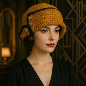 Host Pick – Handmade Dark Mustard Brown Crochet Cloche Hat | FCK LIMITS STUDIO